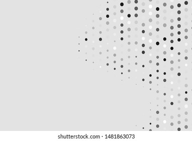 Light Silver, Gray vector pattern with spheres. Blurred bubbles on abstract background with colorful gradient. Completely new template for your brand book.