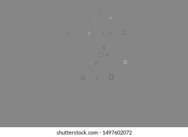 Light Silver, Gray vector pattern with spheres, squares. Abstract backdrop with colorful circles, rectangles. Pattern for ads, leaflets.