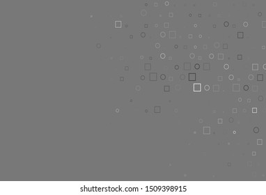 Light Silver, Gray vector pattern with spheres, squares. Colorful illustration with circles, squares in nature style. Template for your brand book.