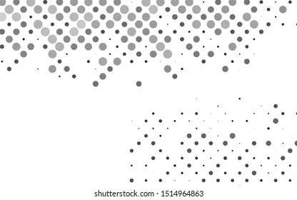 Light Silver, Gray vector pattern with spheres. Glitter abstract illustration with blurred drops of rain. Design for posters, banners.