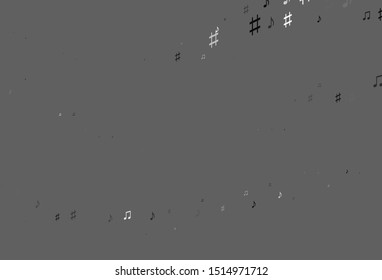 Light Silver, Gray vector pattern with music elements. Modern abstract illustration with melody keys. Pattern for festival leaflets.