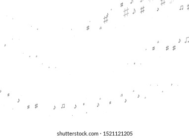 Light Silver, Gray vector pattern with music elements. Modern abstract illustration with melody keys. Pattern for festival leaflets.