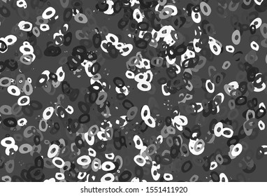 Light Silver, Gray vector pattern with spheres. Blurred decorative design in abstract style with bubbles. Pattern for ads, leaflets.