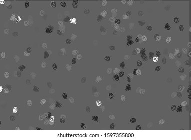 Light Silver, Gray vector pattern with spheres. Modern abstract illustration with colorful water drops. Template for your brand book.