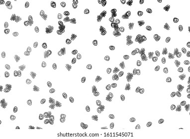 Light Silver, Gray vector pattern with spheres. Modern abstract illustration with colorful water drops. Template for your brand book.