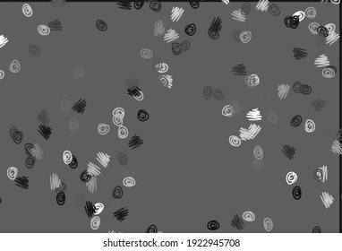 Light Silver, Gray vector pattern with spheres. Illustration with set of shining colorful abstract circles. Completely new template for your brand book.