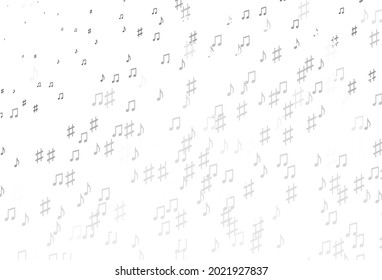 Light Silver, Gray vector pattern with music elements. Modern abstract illustration with melody keys. Template for fasion magazines.
