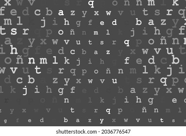 Light silver, gray vector pattern with ABC symbols. Modern geometrical illustration with ABC english symbols. Template can be used as a background for ads of typography.