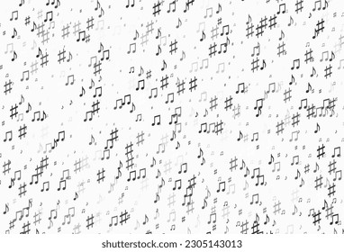 Light Silver, Gray vector pattern with music elements. Modern abstract illustration with melody keys. Template for fasion magazines.