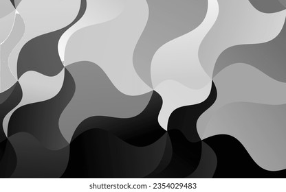 Light Silver, Gray vector pattern with liquid shapes. Modern gradient abstract illustration with bandy lines. A new texture for your  ad, booklets, leaflets.