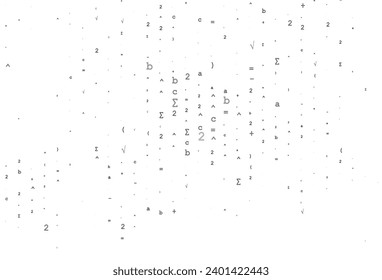 Light Silver, Gray vector pattern with arithmetic signs. Illustration with Numeral symbols on abstract template. Pattern for ads, booklets, leaflets of education.