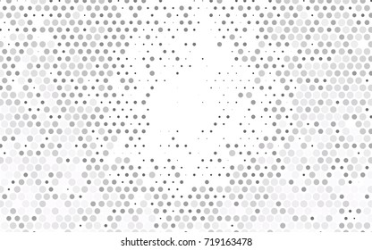 Light Silver, Gray vector pattern with colored spheres. Geometric sample of repeating circles on white background in halftone style.