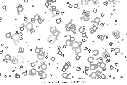 Light Silver, Gray vector pattern with ABC symbols. Modern geometrical illustration with ABC english symbols. Best design for your ad, poster, banner of college.