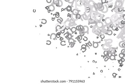 Light Silver, Gray vector pattern with ABC symbols. Abstract illustration with colored latin alphabet. The pattern can be used for school, grammar websites.