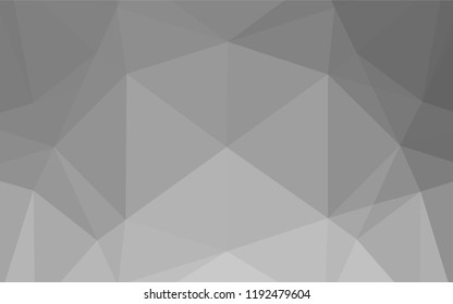 Light Silver, Gray vector polygon abstract backdrop. Creative illustration in halftone style with gradient. Triangular pattern for your business design.