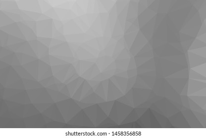 Light Silver, Gray vector polygon abstract backdrop. Triangular geometric sample with gradient.  Completely new template for your business design.