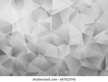 Light Silver, Gray vector polygon abstract pattern. Triangular geometric sample with gradient.  The elegant pattern can be used as part of a brand book.