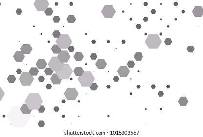 Light Silver, Gray vector polygonal illustration, which consist of hexagons. Hexagonal design for your business. Creative geometric background in Origami style with gradient