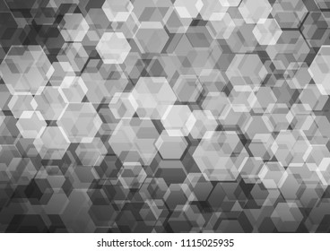 Light Silver, Gray vector polygonal template. Geometric illustration in Origami style with gradient.  The best hexagonal design for your business.