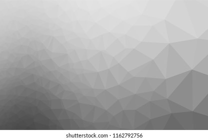 Light Silver, Gray vector polygonal background. Creative geometric illustration in Origami style with gradient. Triangular pattern for your business design.
