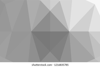 Light Silver, Gray vector polygonal template. Colorful illustration in abstract style with gradient. Triangular pattern for your business design.