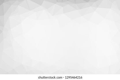 Light Silver, Gray vector polygonal template. A vague abstract illustration with gradient. Triangular pattern for your business design.