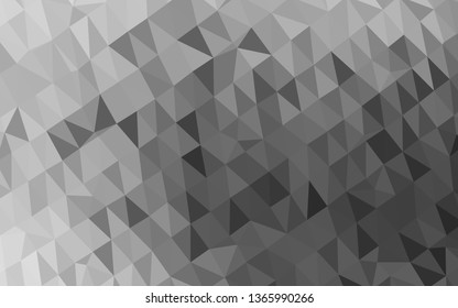 Light Silver, Gray vector polygonal background. Colorful illustration in Origami style with gradient.  Textured pattern for background.