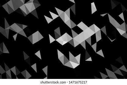 Light Silver, Gray vector polygonal template. Triangular geometric sample with gradient.  Elegant pattern for a brand book.