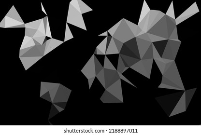 Plata clara, plantilla poligonal vectorial gris. Ilustración abstracta vaga con gradiente. Plantilla para su libro de marca.