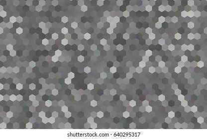 Light Silver, Gray vector polygonal illustration, which consist of hexagons. Hexagonal design for your business. Creative geometric background in Origami style with gradient