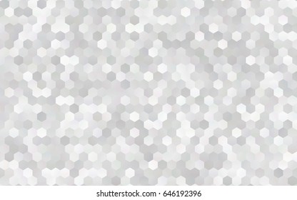 Light Silver, Gray vector polygonal illustration, which consist of hexagons. Hexagonal pattern for your business design. Geometric background in Origami style with gradient. 
