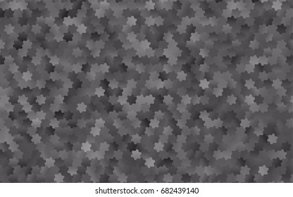 Light Silver, Gray vector polygonal illustration, which consist of hexagons. Hexagonal design for your business. Creative geometric background in Origami style with gradient