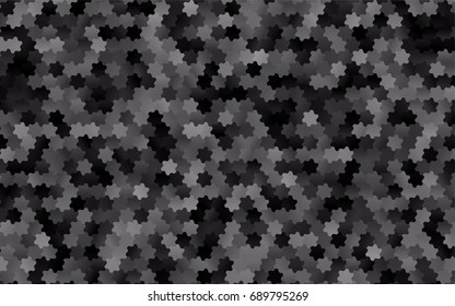Light Silver, Gray vector polygonal illustration, which consist of hexagons. Hexagonal pattern for your business design. Geometric background in Origami style with gradient. 