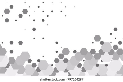 Light Silver, Gray vector polygonal illustration, which consist of hexagons. Hexagonal design for your business. Creative geometric background in Origami style with gradient