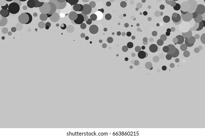 Light Silver, Gray vector red banner with set of circles, dots. Donuts Background. Creative Design Template. Technological halftone illustration.