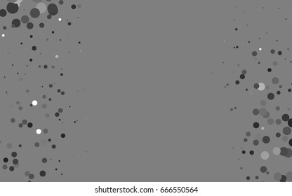 Light Silver, Gray vector red banner with set of circles, dots. Donuts Background. Creative Design Template. Technological halftone illustration.
