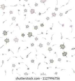 Light Silver, Gray vector seamless doodle template. Modern geometrical abstract illustration with leaves. Doodle design for your web site.