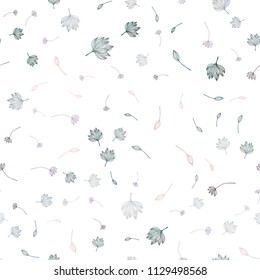 Light Silver, Gray vector seamless sketch template. A vague abstract illustration with leaves in doodles style. New template for your brand book.