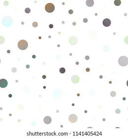 Light Silver, Gray vector seamless texture with disks. Glitter abstract illustration with blurred drops of rain. Completely new template for your brand book.