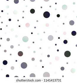 Light Silver, Gray vector seamless layout with circle shapes. Blurred bubbles on abstract background with colorful gradient. The pattern can be used for aqua ad, booklets.
