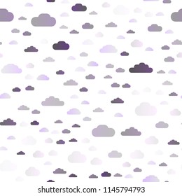 Light Silver, Gray vector seamless layout with cloudscape. Colorful illustration consisted of abstract clouds. Trendy design for wallpaper, fabric makers.
