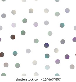 Light Silver, Gray vector seamless pattern with spheres. Illustration with set of shining colorful abstract circles. Beautiful design for your business natural advert.