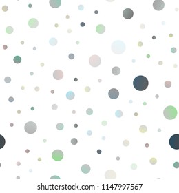 Light Silver, Gray vector seamless layout with circle shapes. Glitter abstract illustration with blurred drops of rain. The pattern can be used for ads, leaflets of liquid.