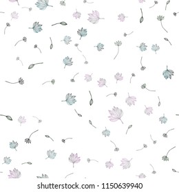 Light Silver, Gray vector seamless doodle cover. Creative illustration in blurred style with leaves. A new texture for your design.