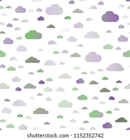 Light Silver, Gray vector seamless texture with cloudy sky. Colorful illustration with abstract clouds. Template for business cards, websites.
