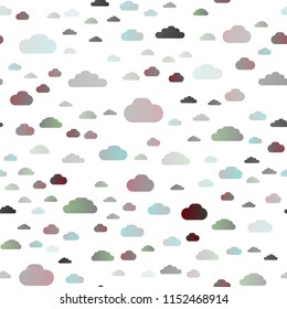 Light Silver, Gray vector seamless texture with cloudy sky. Illustration with abstract gradient clouds. Pattern for design of window blinds, curtains.