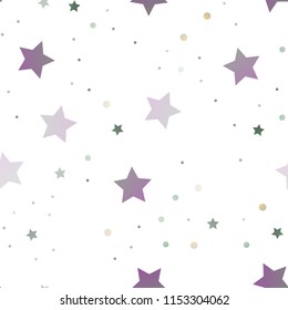 Light Silver, Gray vector seamless cover with small and big stars. Stars on blurred abstract background with gradient. The pattern can be used for new year ad, booklets.