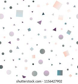Light Silver, Gray vector seamless backdrop with lines, circles, rhombus. Decorative design in abstract style with lines, dots, cubes. Template for business cards, websites.