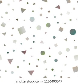 Light Silver, Gray vector seamless layout with circles, lines, rectangles. Illustration with colorful circles, triangles, rectangles. Template for business cards, websites.