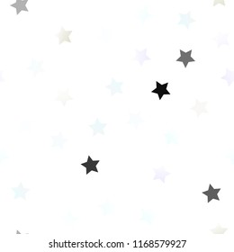 Light Silver, Gray vector seamless layout with bright stars. Modern geometrical abstract illustration with stars. The pattern can be used for websites.